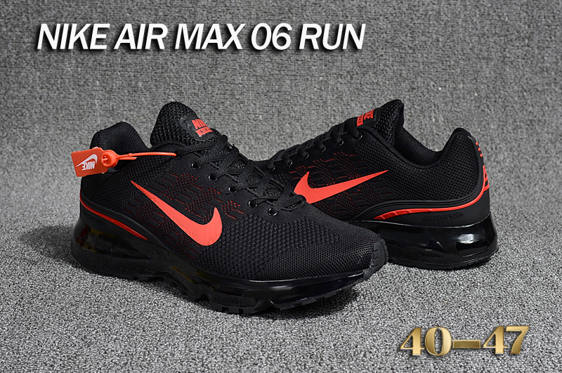 Men Nike Air Max 06 Run Black Red Shoes - Click Image to Close